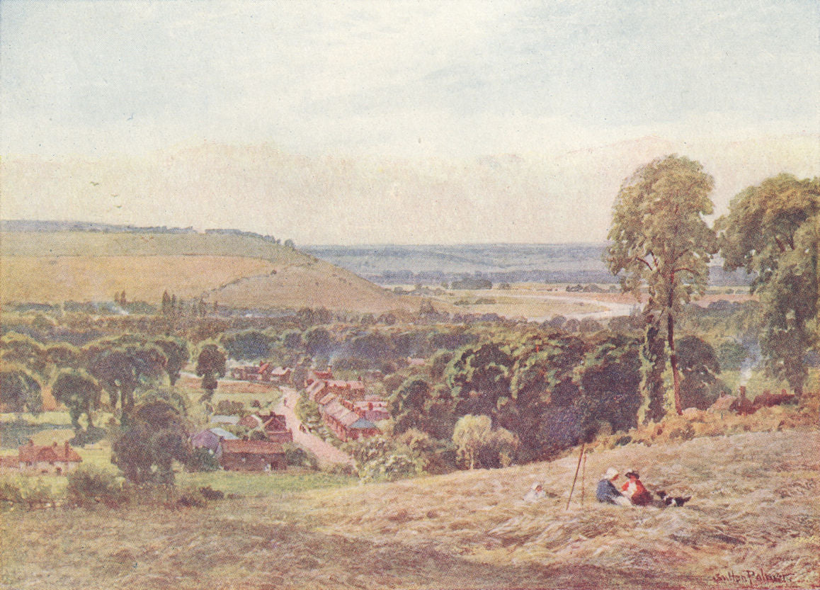 Bourne End, Buckinghamshire by Sutton Palmer 1920 old antique print picture